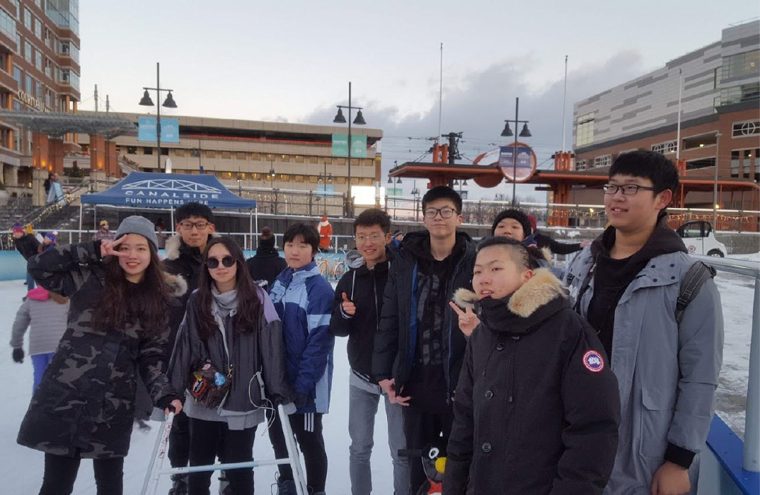 International students on a trip